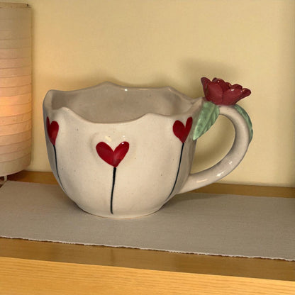 Rose Bloom Ceramic Cup