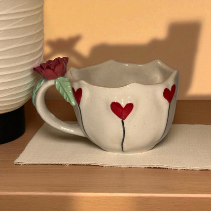 Rose Bloom Ceramic Cup