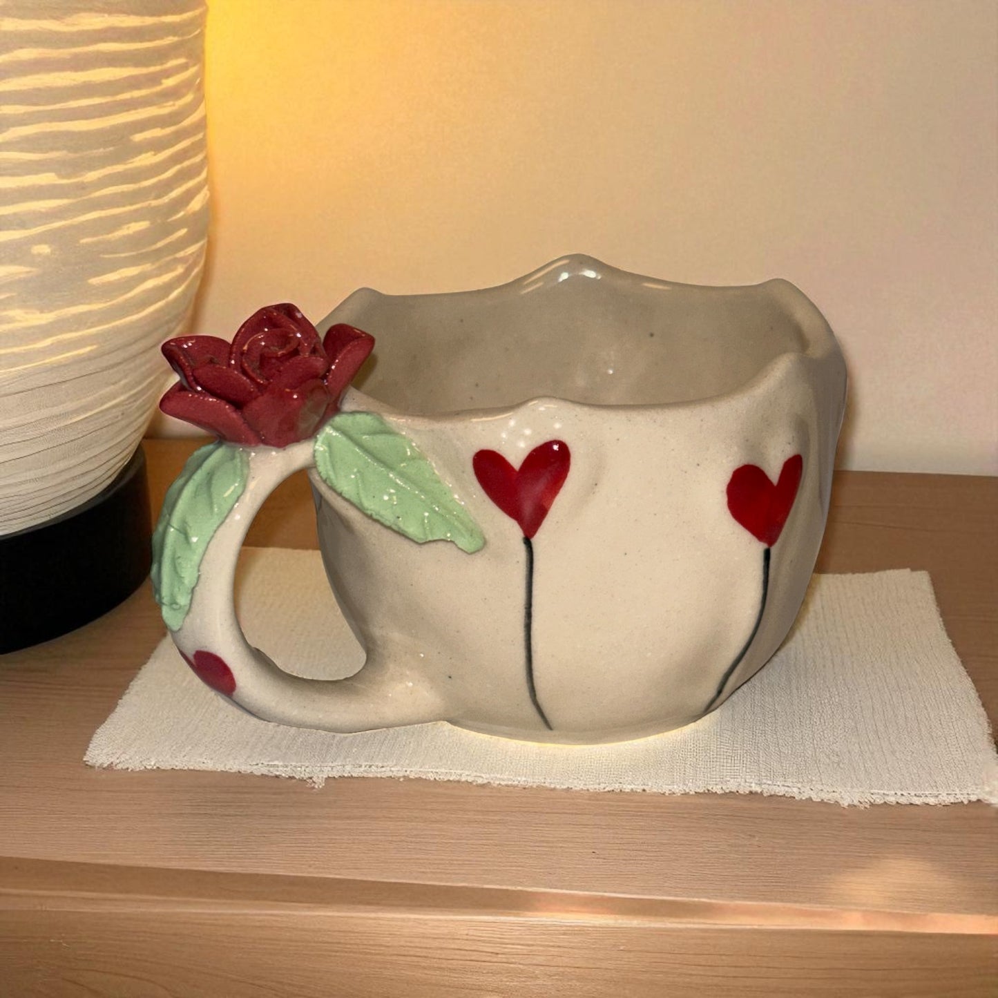 Rose Bloom Ceramic Cup