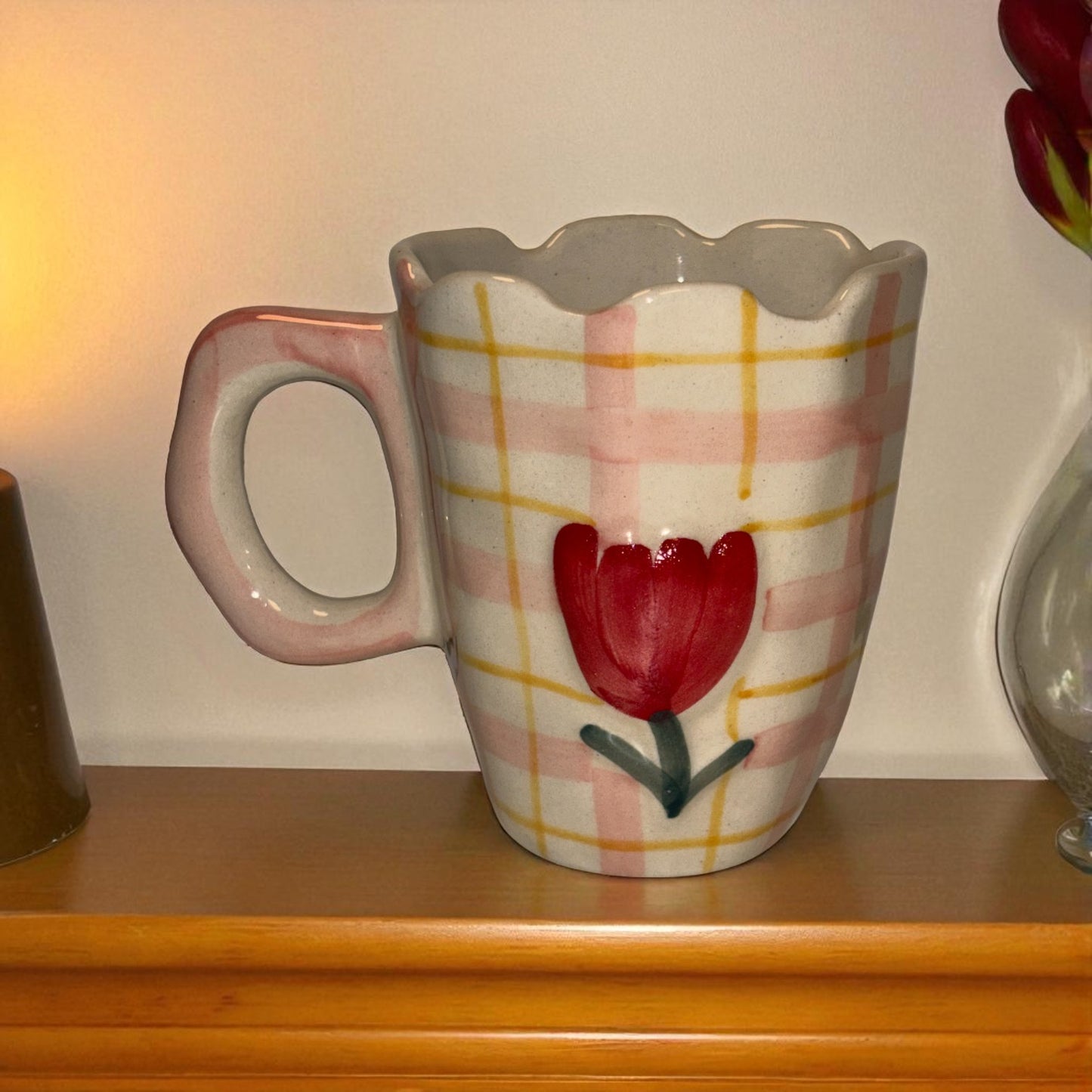 Scalloped Rose Ceramic Mug
