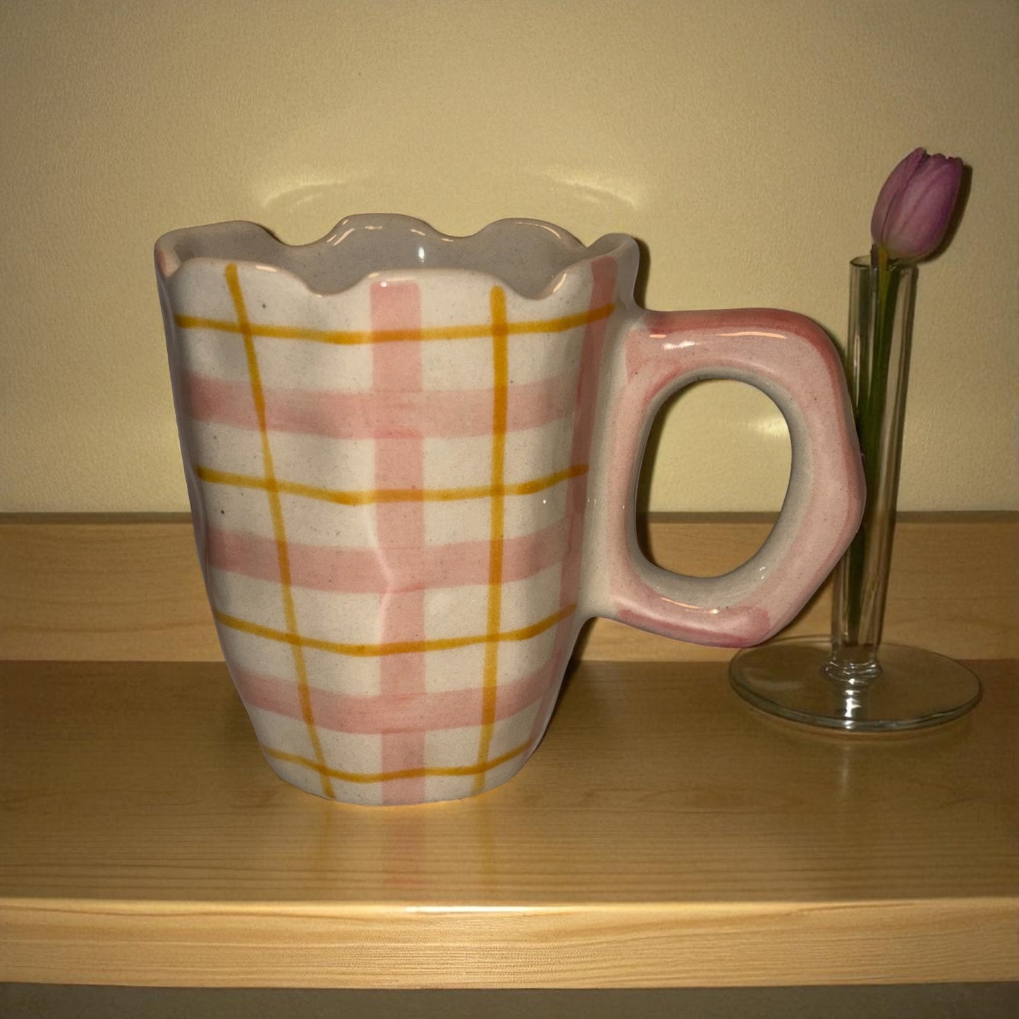 Scalloped Rose Ceramic Mug