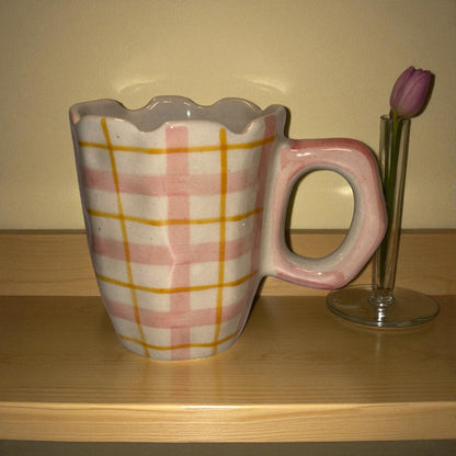 Scalloped Rose Ceramic Mug
