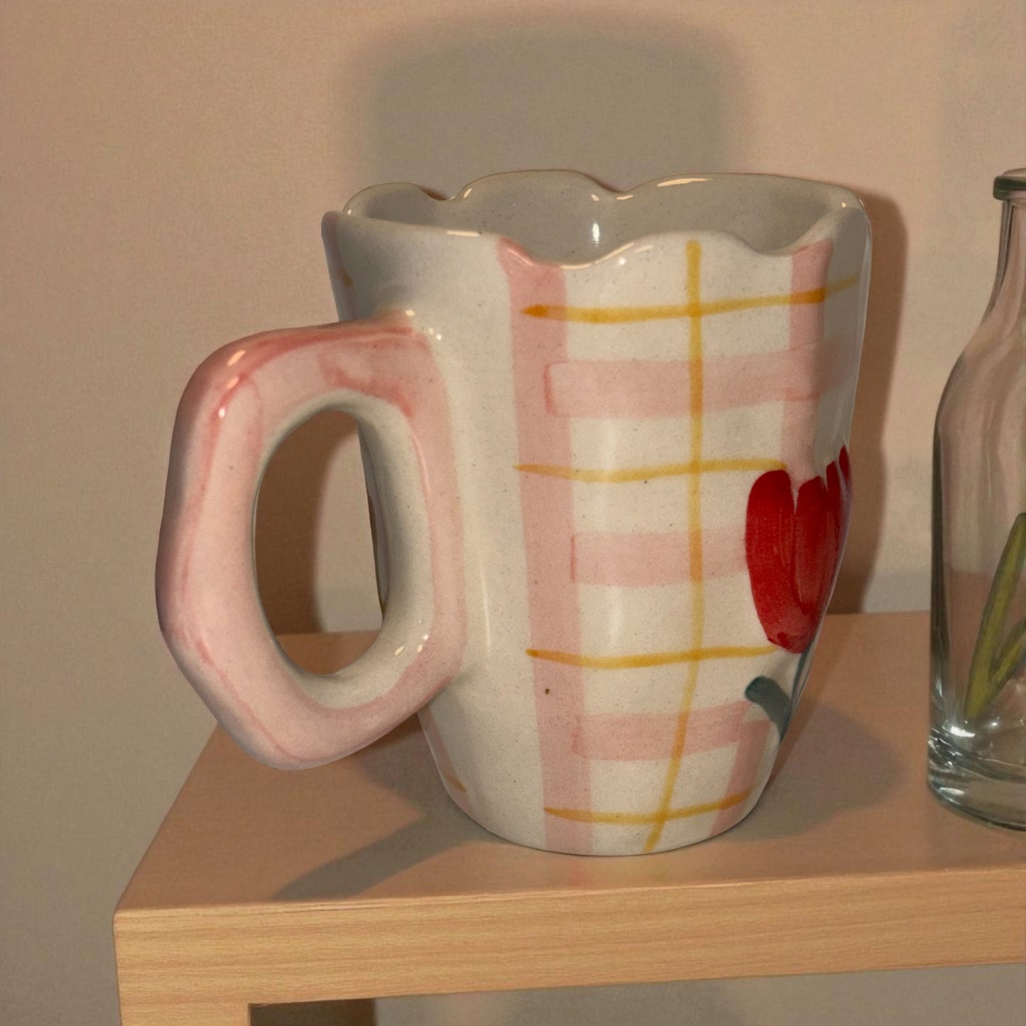 Scalloped Rose Ceramic Mug