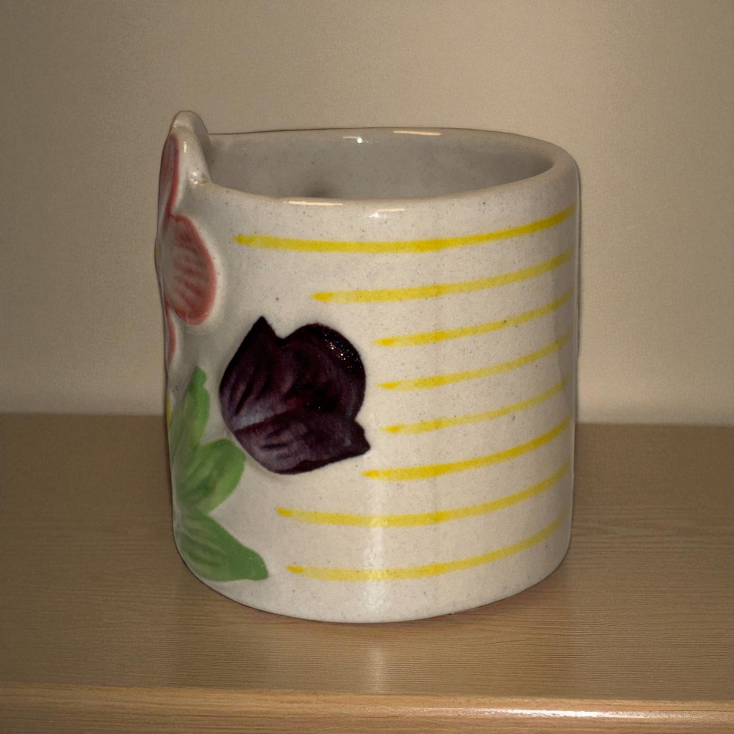 Sculpted Bloom Ceramic Cup - Pink