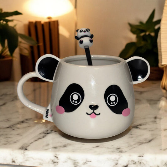 Moodie Panda Ceramic Mug (With Spoon) - The Bubbly