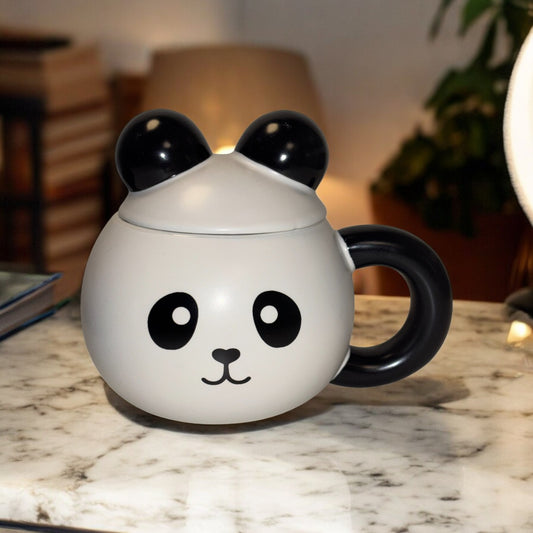 Panda Pop Ceramic Mug (With Lid)