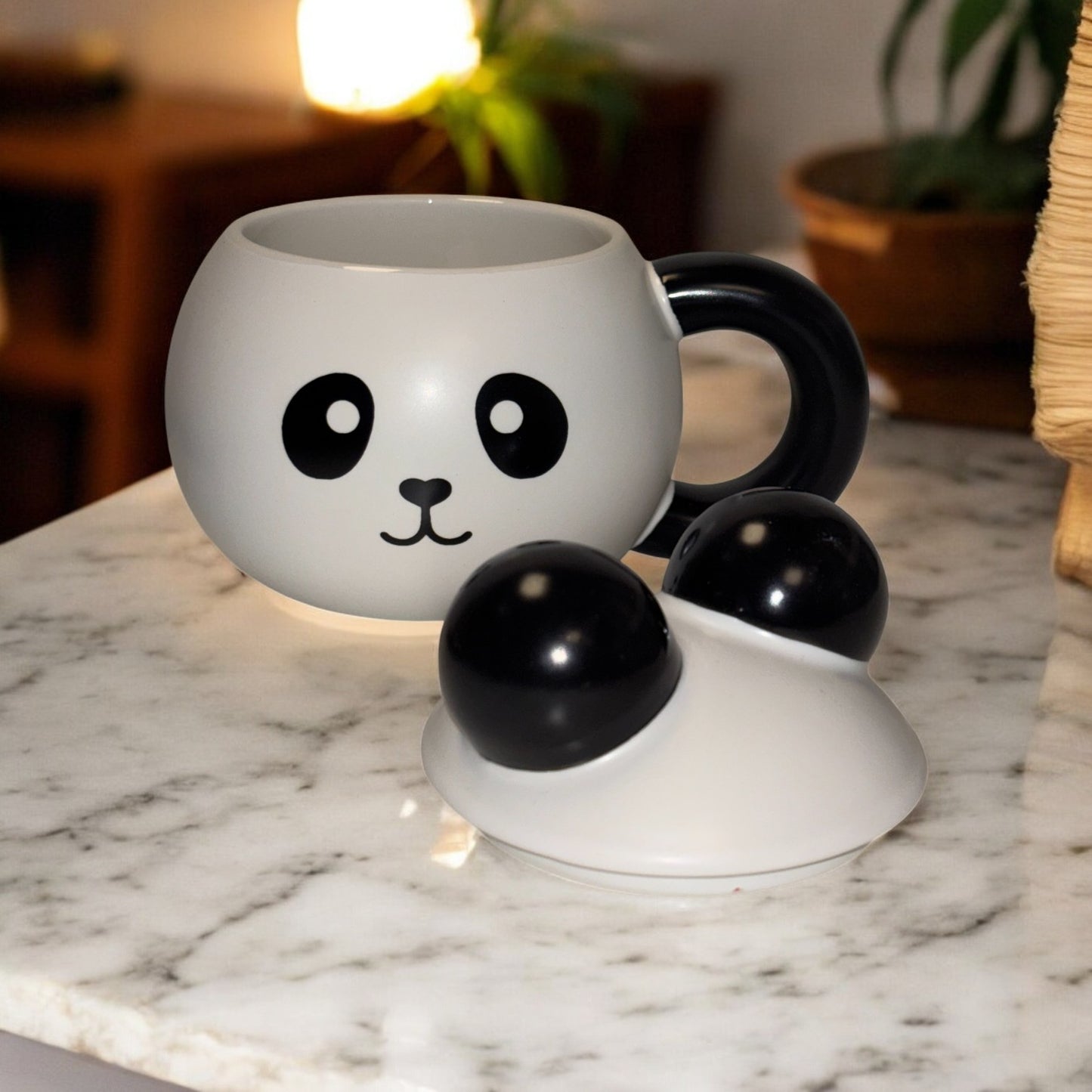 Panda Pop Ceramic Mug (With Lid)