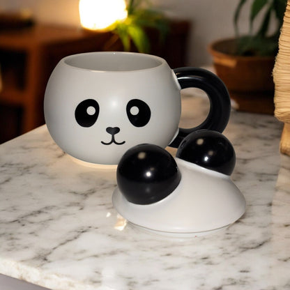 Panda Pop Ceramic Mug (With Lid)