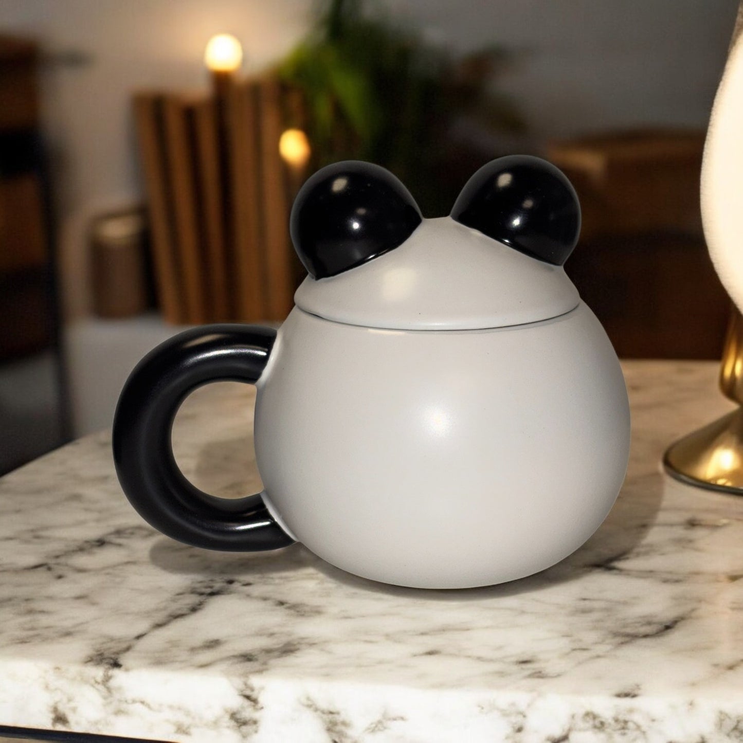 Panda Pop Ceramic Mug (With Lid)