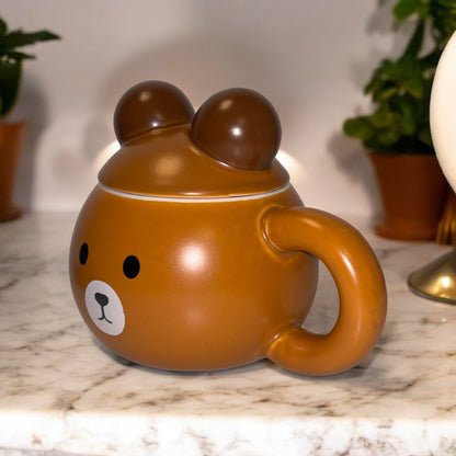 Teddy Tuck Ceramic Mug (With Lid)