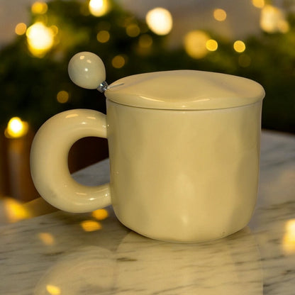 Tiny Greets Ceramic Mug (With Spoon and Lid) - Duck