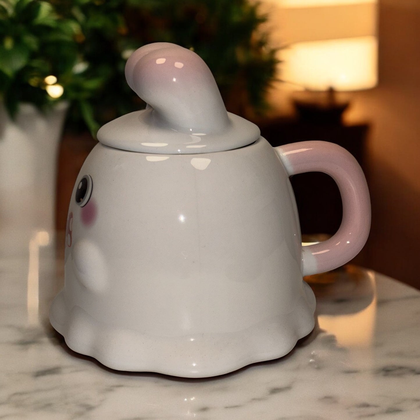 Sugar Snug Ceramic Mug (With Lid) - White