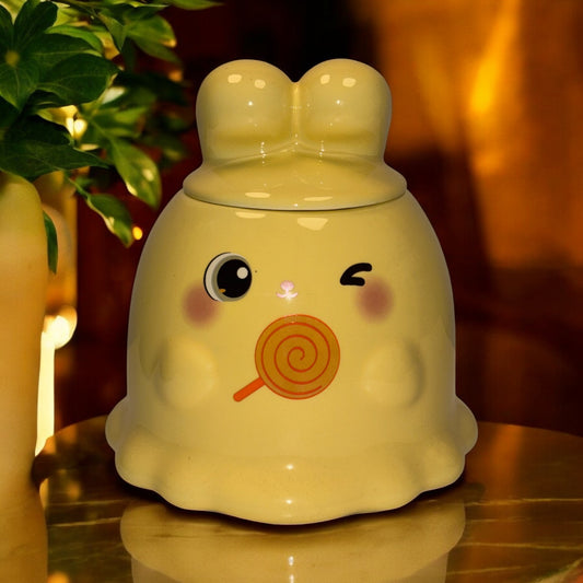 Sugar Snug Ceramic Mug (With Lid) - Yellow