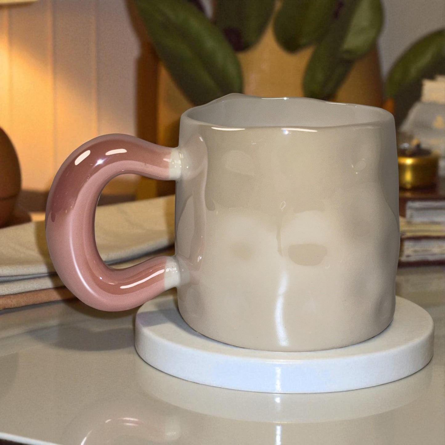 Tulip Meadow Ceramic Mug - Pink