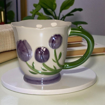 Tulip Buds Ceramic Mug - Violet
