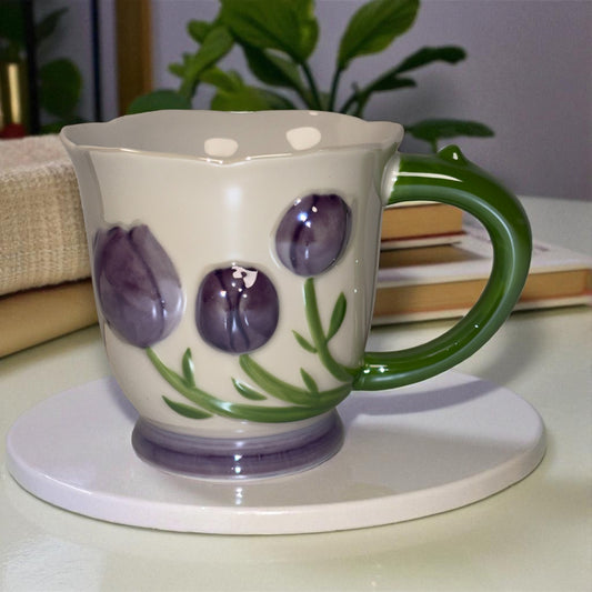 Tulip Buds Ceramic Mug - Violet