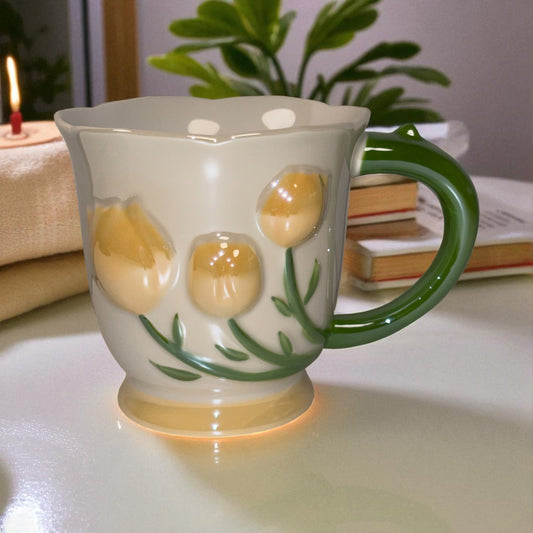 Tulip Buds Ceramic Mug - Yellow
