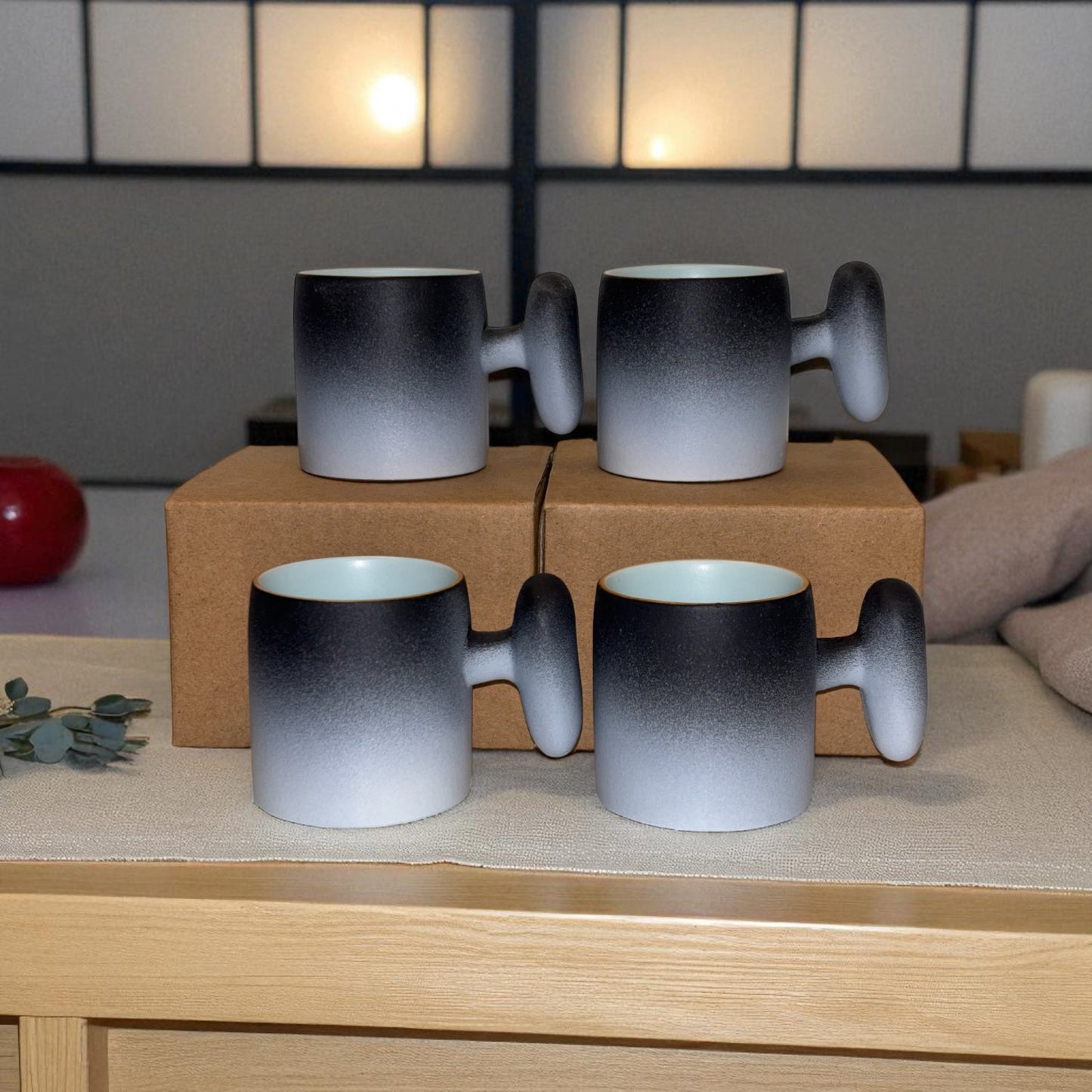 Wabi Fade Demitasse Cup (80 ml Espresso Cup) - Black and White