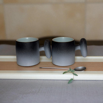 Wabi Fade Demitasse Cup (80 ml Espresso Cup) - Black and White