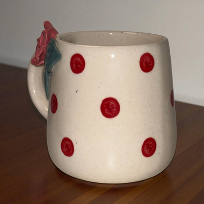 Polka Rose Ceramic Cup