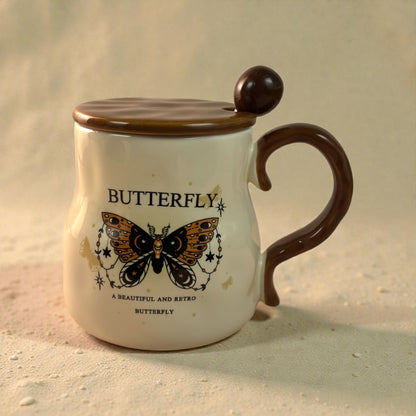 Victorian Flutter Ceramic Mug (With Spoon and Lid)