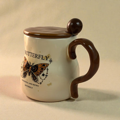 Victorian Flutter Ceramic Mug (With Spoon and Lid)
