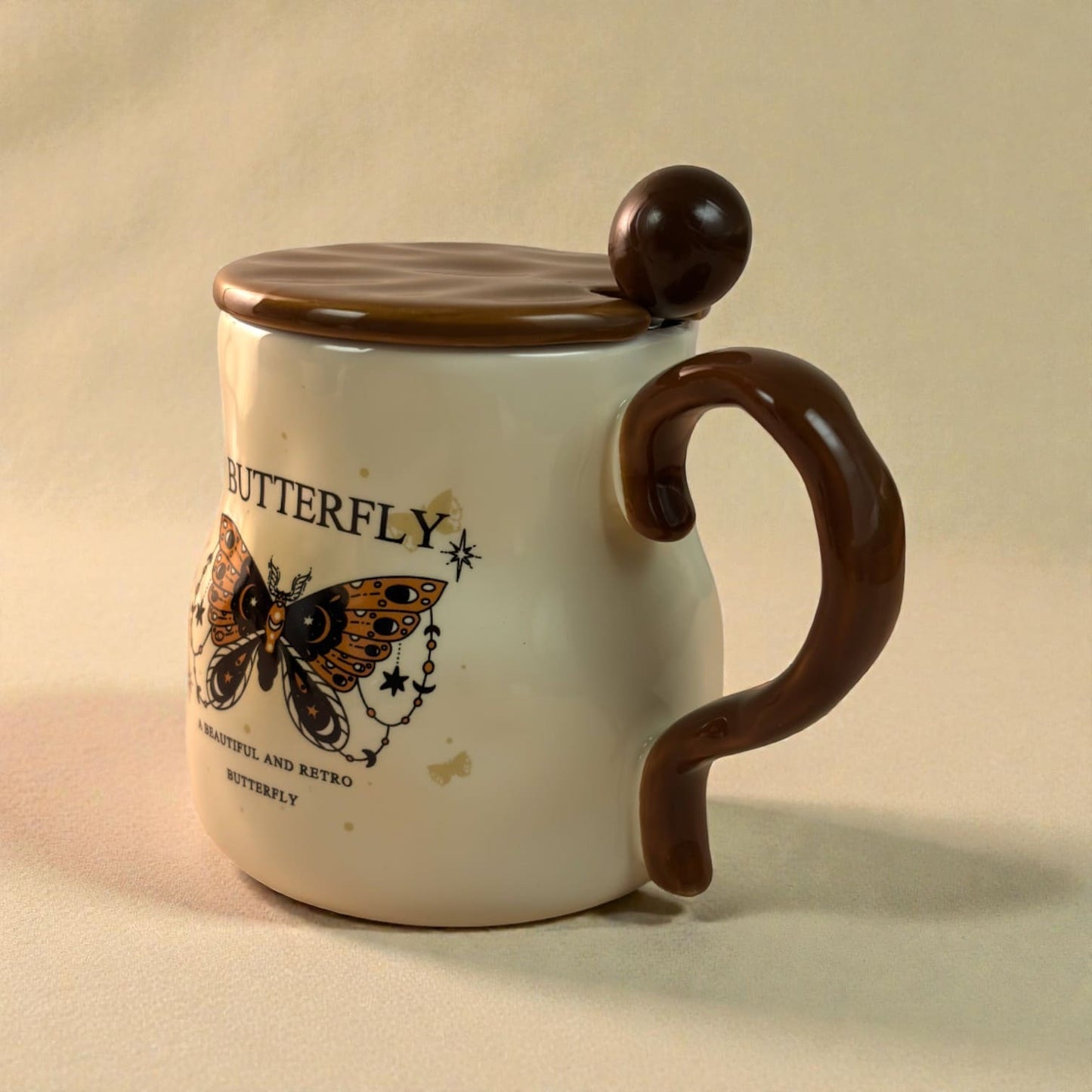 Victorian Flutter Ceramic Mug (With Spoon and Lid)