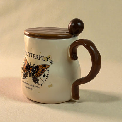Victorian Flutter Ceramic Mug (With Spoon and Lid)