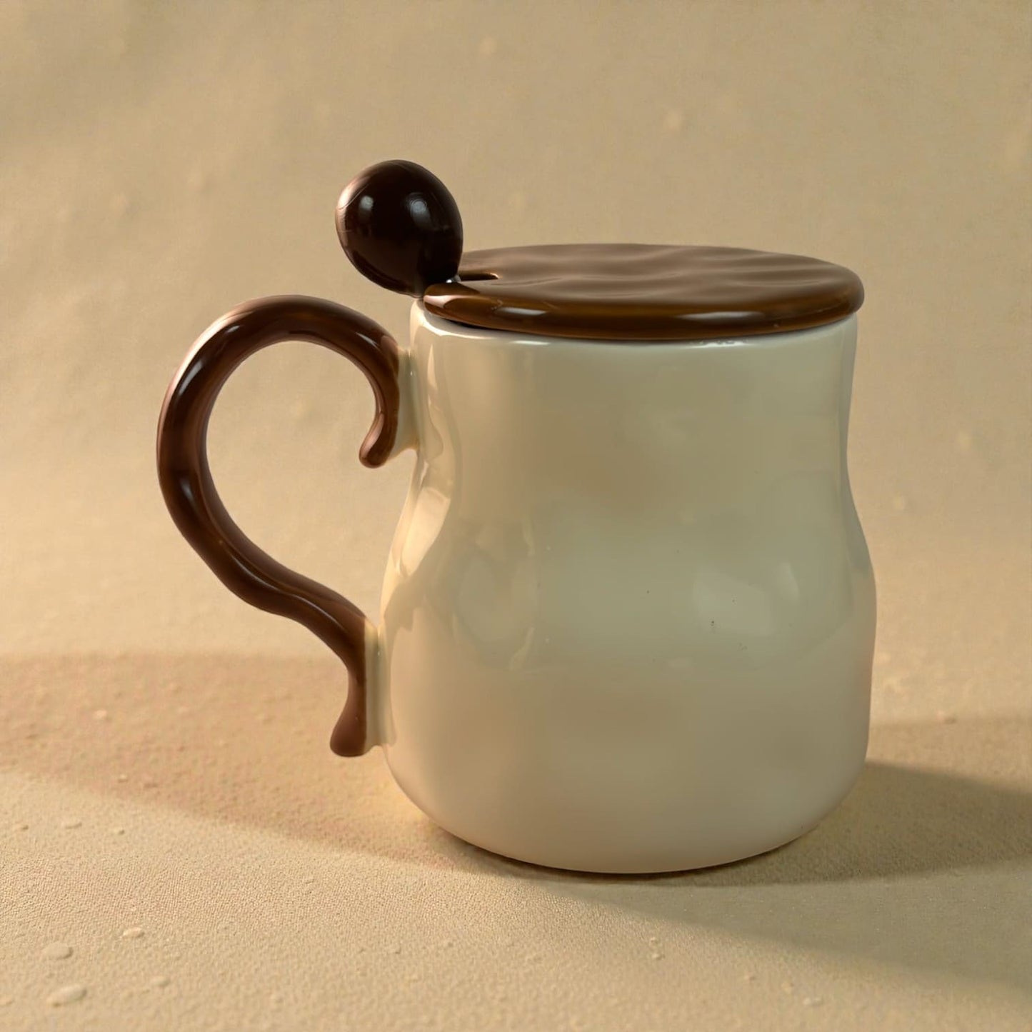 Victorian Flutter Ceramic Mug (With Spoon and Lid)