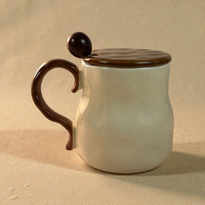 Victorian Flutter Ceramic Mug (With Spoon and Lid)