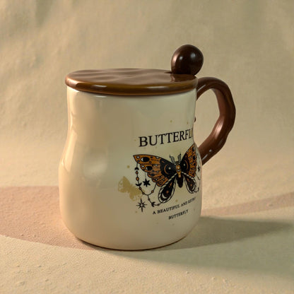 Victorian Flutter Ceramic Mug (With Spoon and Lid)
