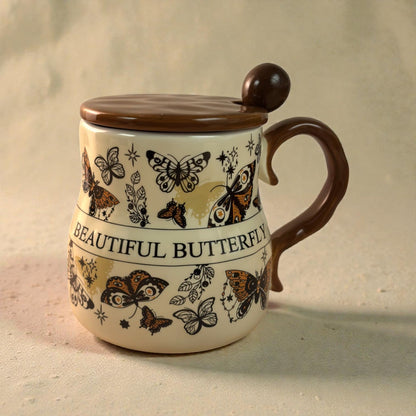 Victorian Flutter Ceramic Mug (With Spoon and Lid)
