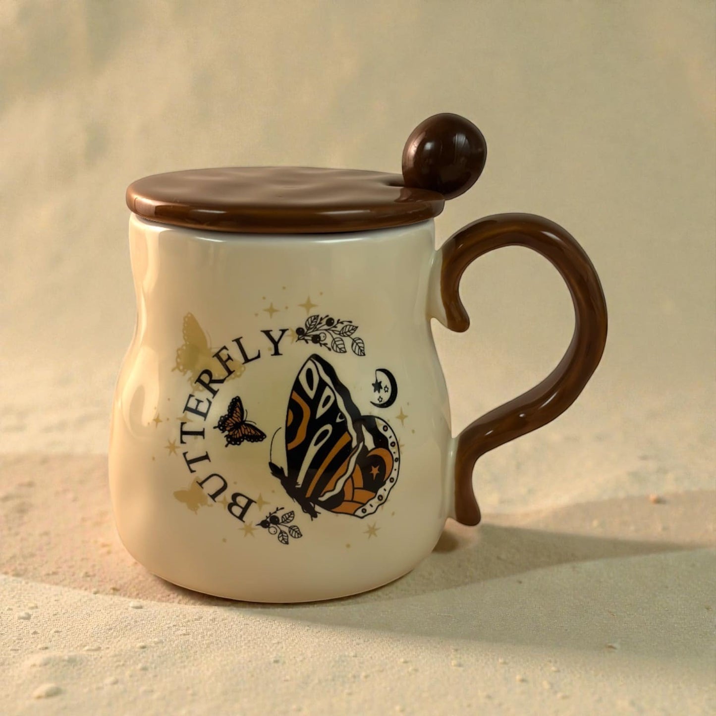 Victorian Flutter Ceramic Mug (With Spoon and Lid)