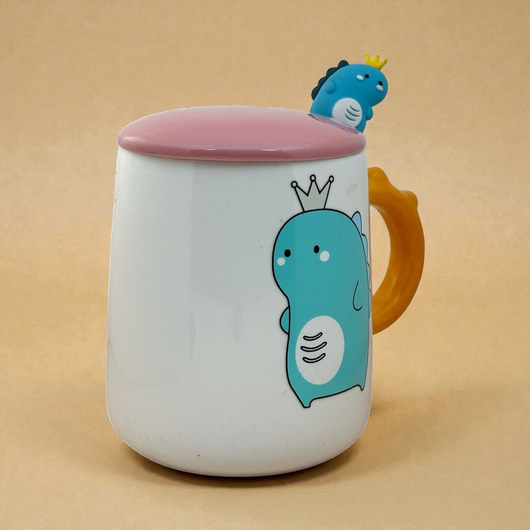 Dino Majesty Ceramic Mug (With Spoon and Lid)