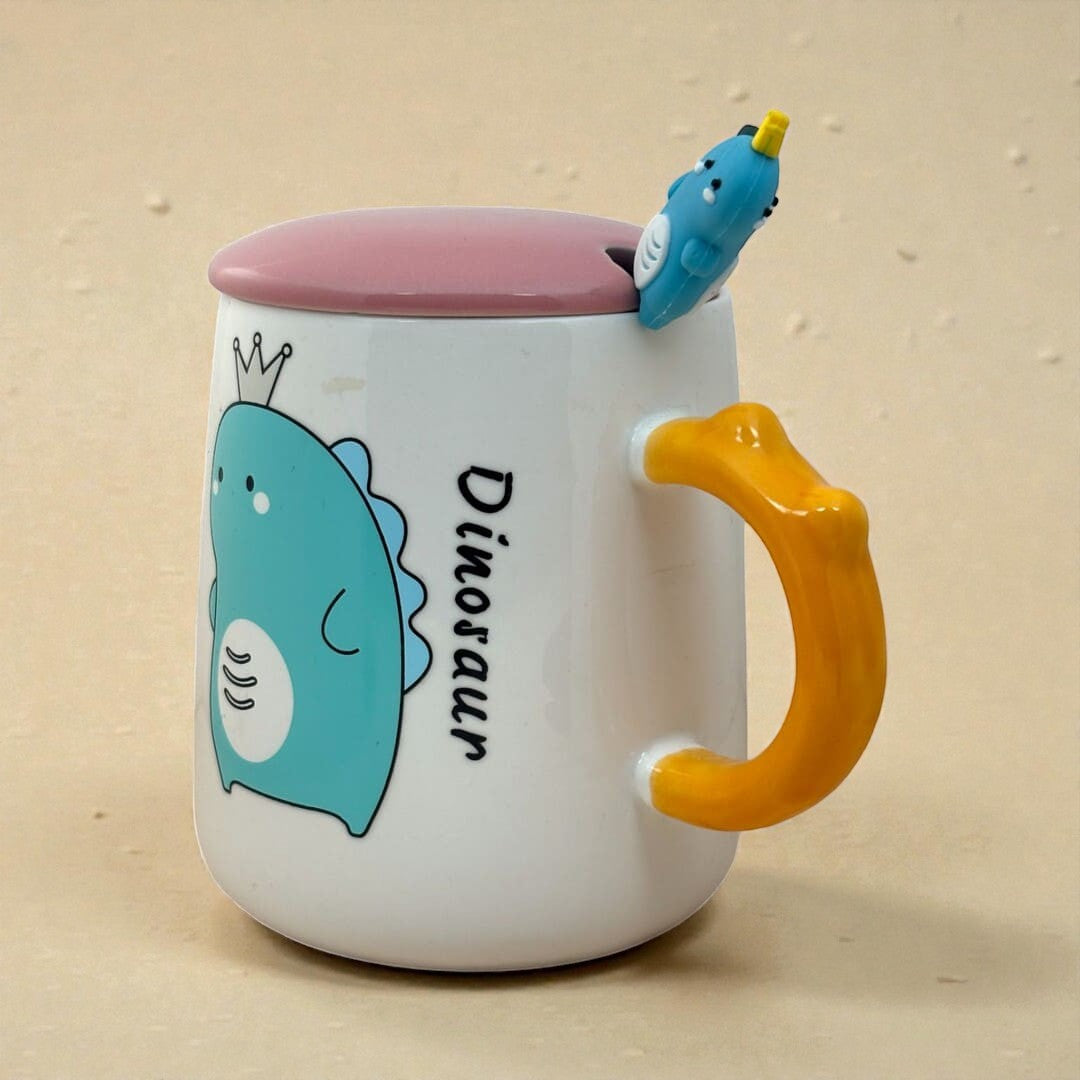 Dino Majesty Ceramic Mug (With Spoon and Lid)