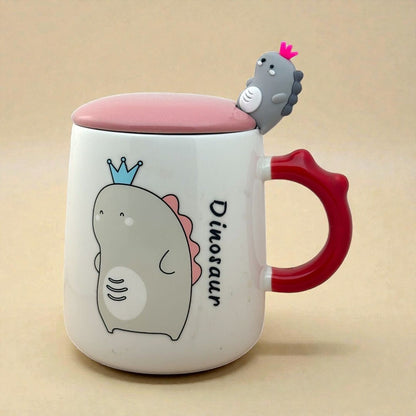 Dino Majesty Ceramic Mug (With Spoon and Lid)