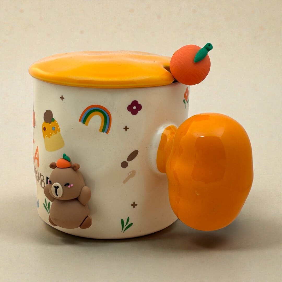 Tangy Teddy Ceramic Cup (With Spoon and Lid)