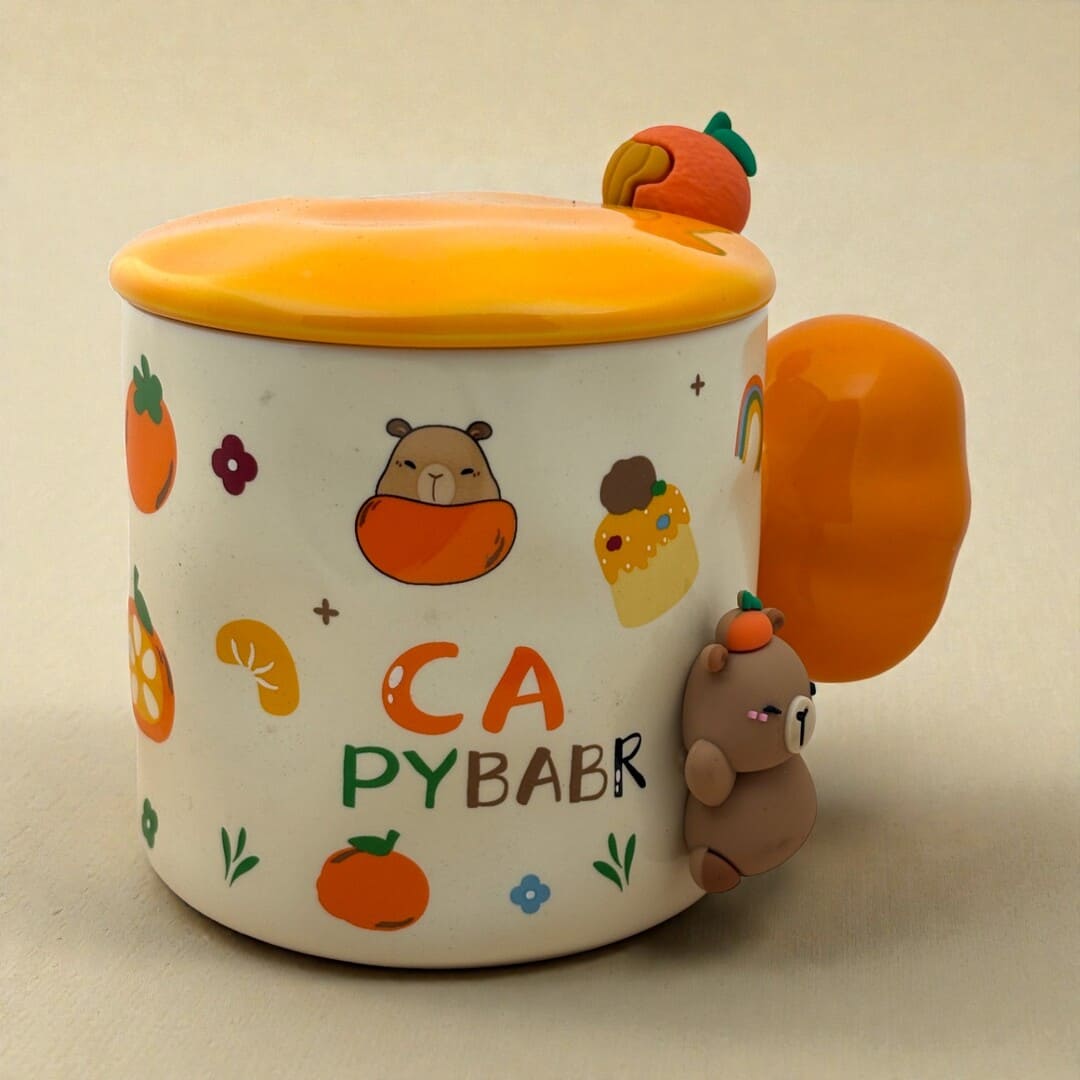 Tangy Teddy Ceramic Cup (With Spoon and Lid)