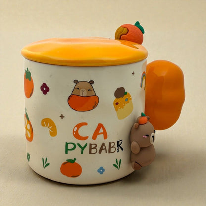 Tangy Teddy Ceramic Cup (With Spoon and Lid)