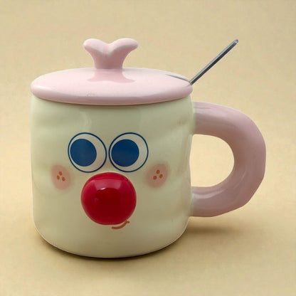 Whimsy Moods Ceramic Cup (With Spoon and Lid)