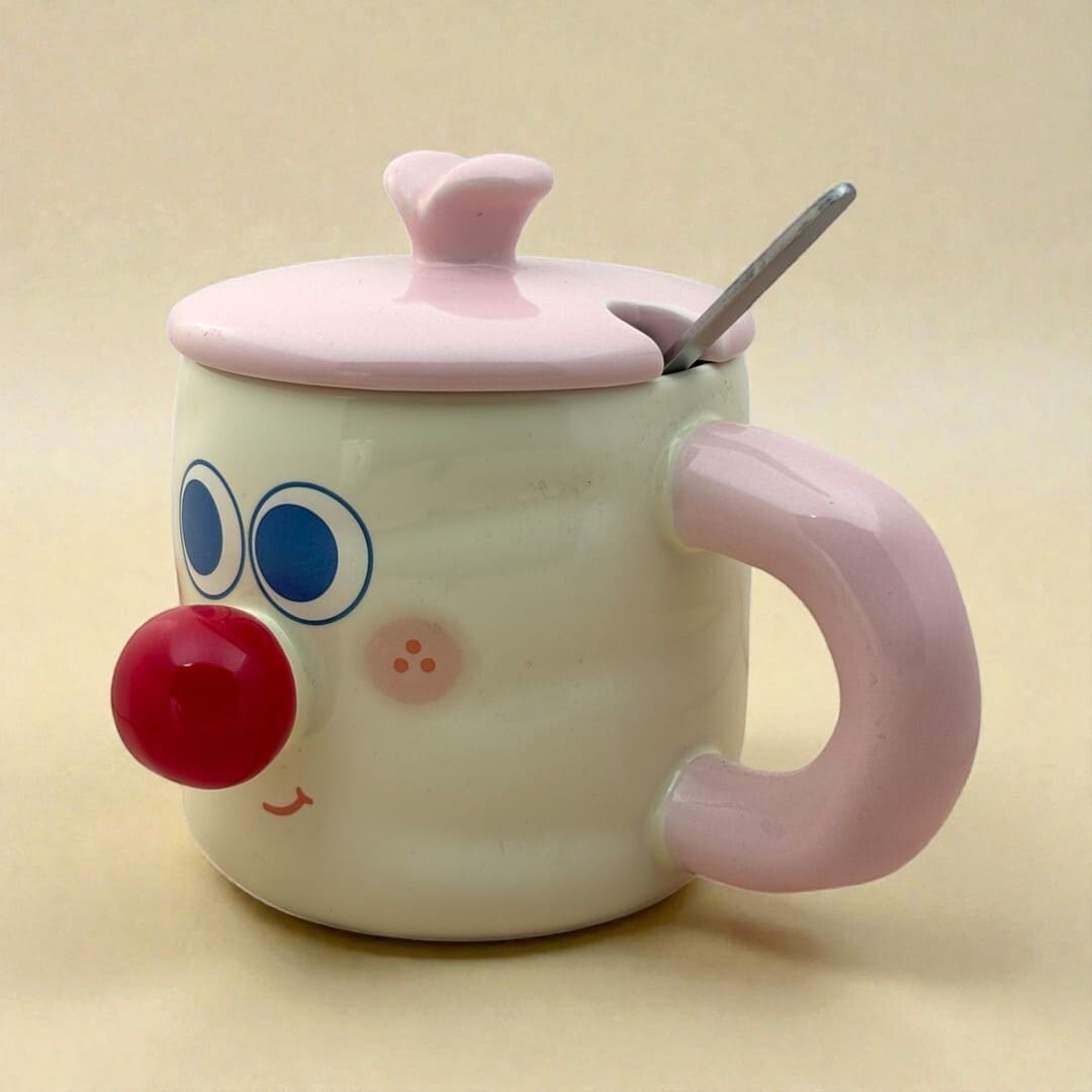 Whimsy Moods Ceramic Cup (With Spoon and Lid)