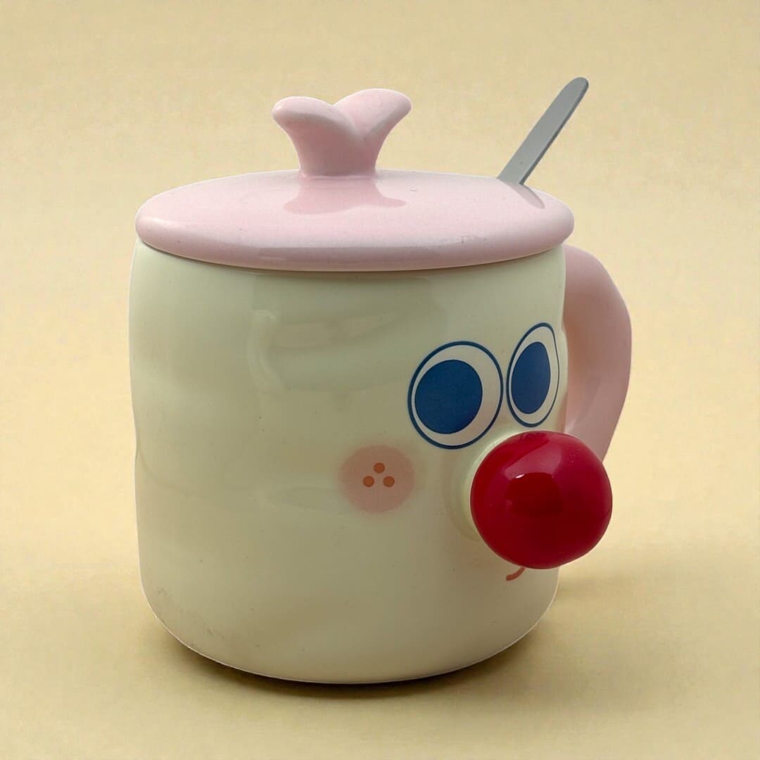 Whimsy Moods Ceramic Cup (With Spoon and Lid)