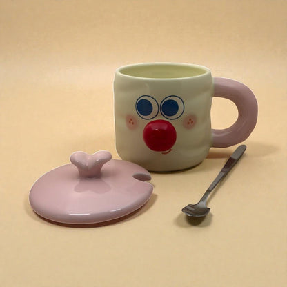 Whimsy Moods Ceramic Cup (With Spoon and Lid)