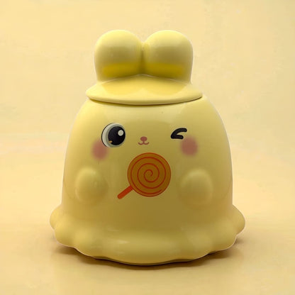 Sugar Snug Ceramic Mug (With Lid) - Yellow