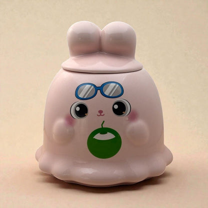 Sugar Snug Ceramic Mug (With Lid) - Pink