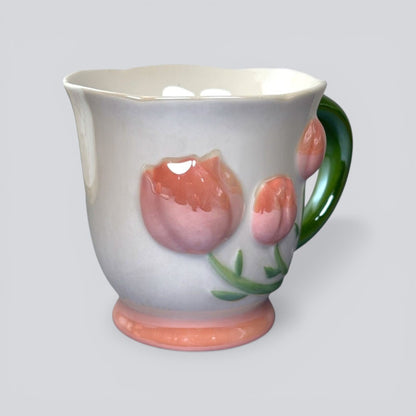 Tulip Buds Ceramic Mug - Red