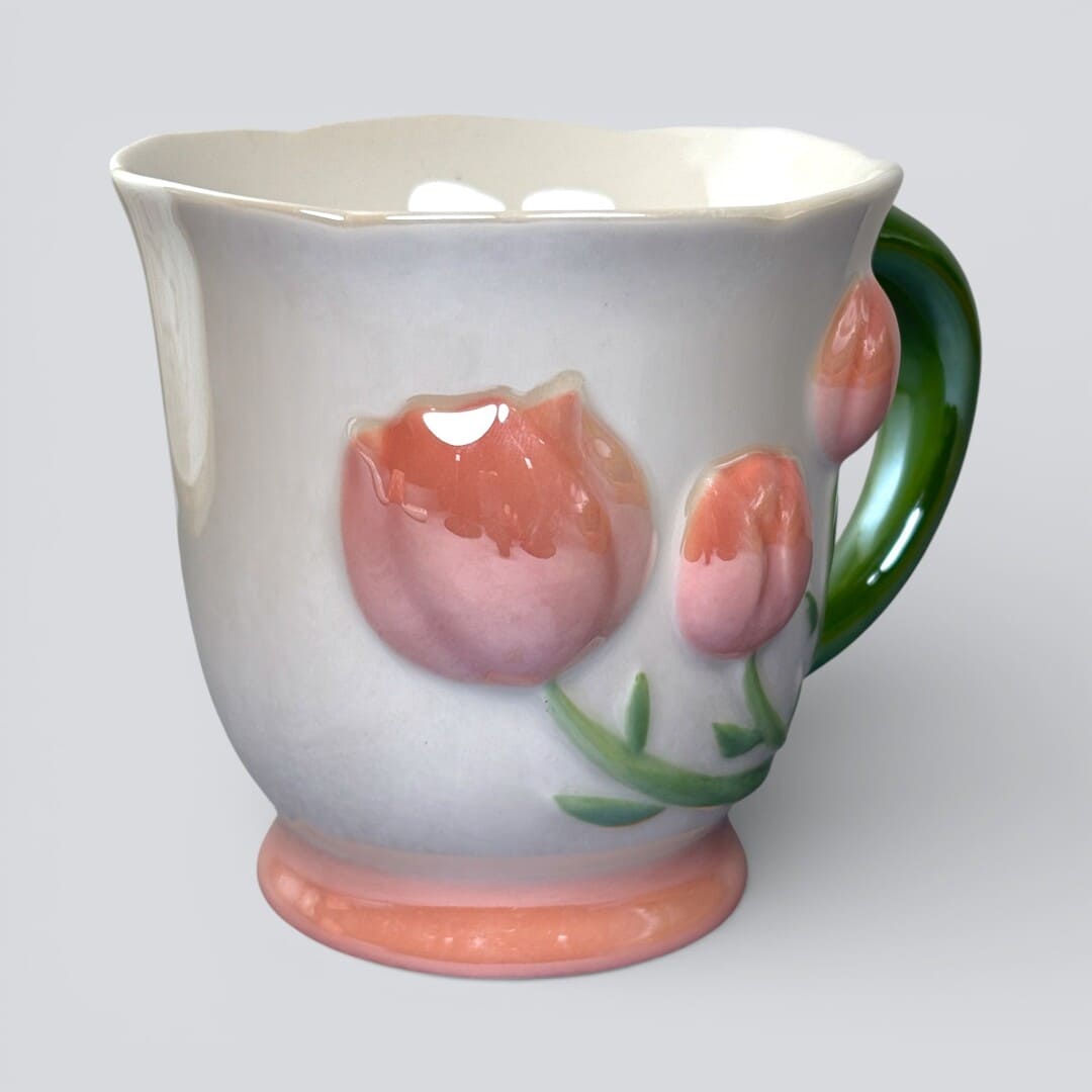 Tulip Buds Ceramic Mug - Red