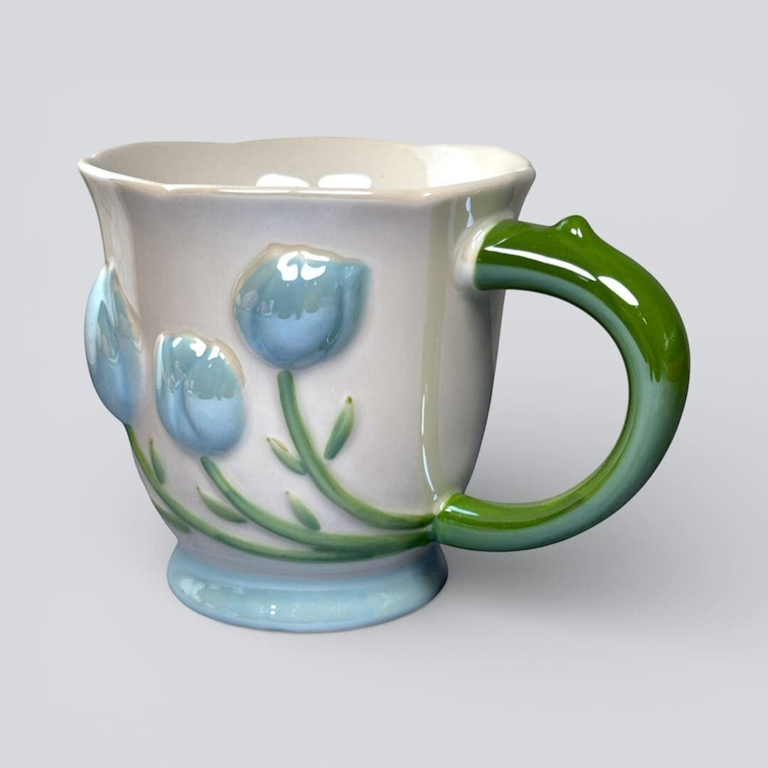Tulip Buds Ceramic Mug - Blue