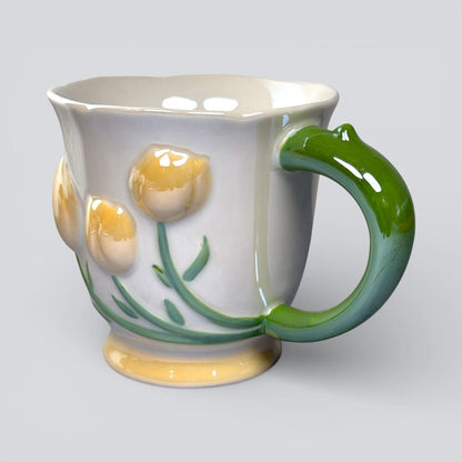Tulip Buds Ceramic Mug - Yellow