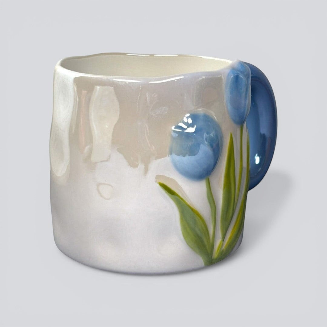 Tulip Meadow Ceramic Mug - Blue